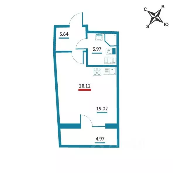 Студия Ленинградская область, Мурино Всеволожский район, Левитан жилой ... - Фото 1