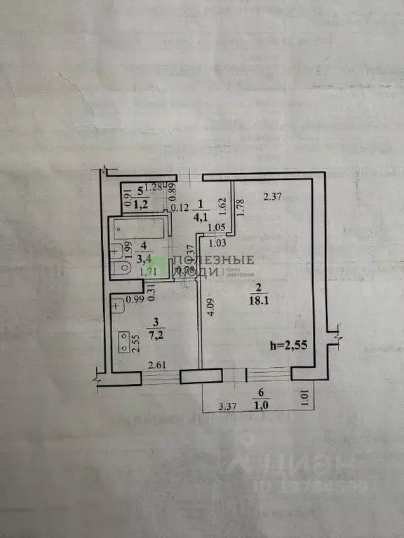 1-к кв. Забайкальский край, Чита ул. Ломоносова, 42 (34.0 м) - Фото 2