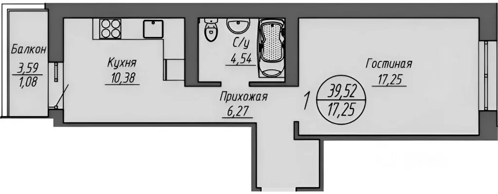 1-к кв. Новосибирская область, Новосибирск ул. Кирова, 11 (41.0 м) - Фото 1