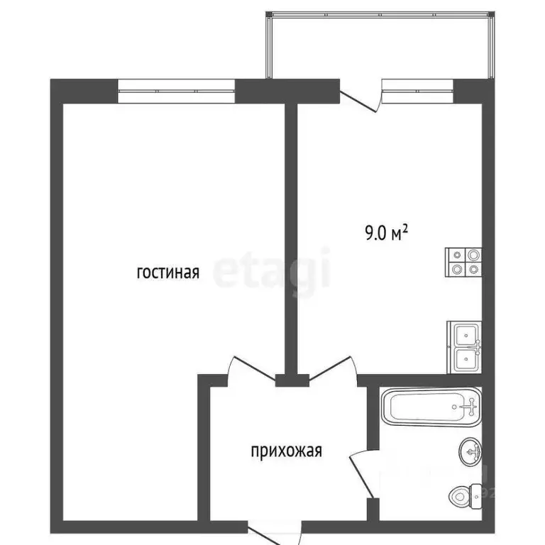 1-к кв. Саратовская область, Саратов ул. Имени Ю.И. Менякина, 6 (34.5 ... - Фото 0