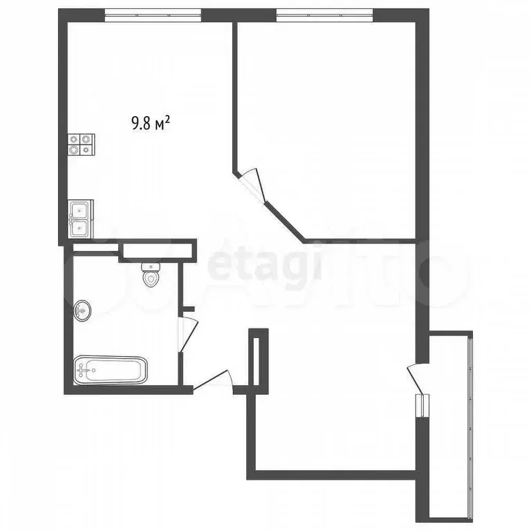 2-к. квартира, 50 м, 14/25 эт. - Фото 0
