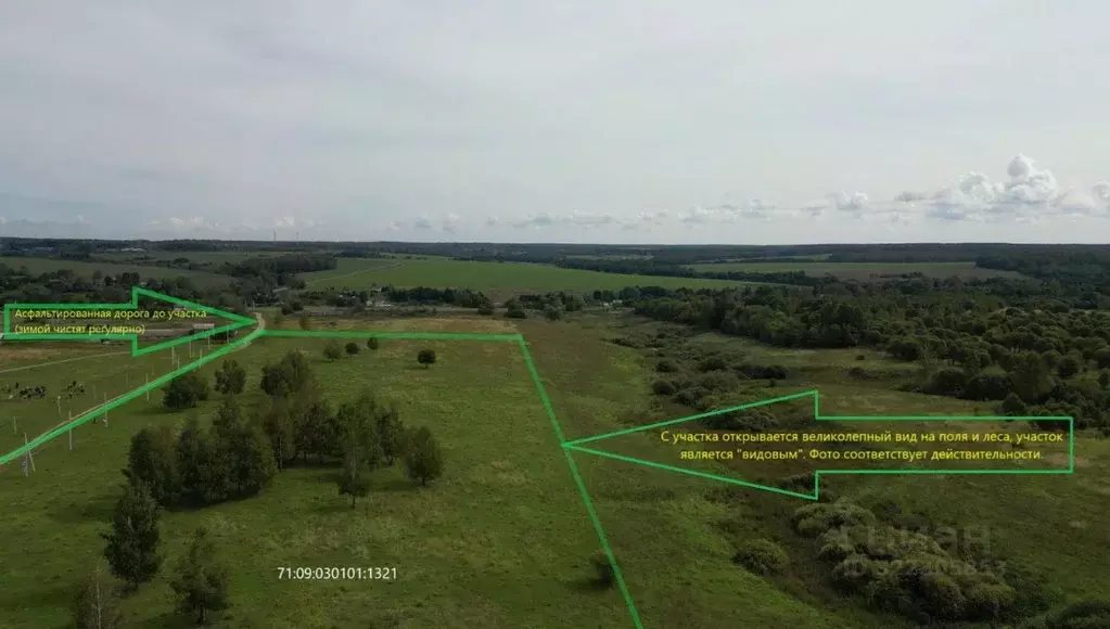 Участок в Тульская область, Заокский район, Демидовское с/пос, с. ... - Фото 1