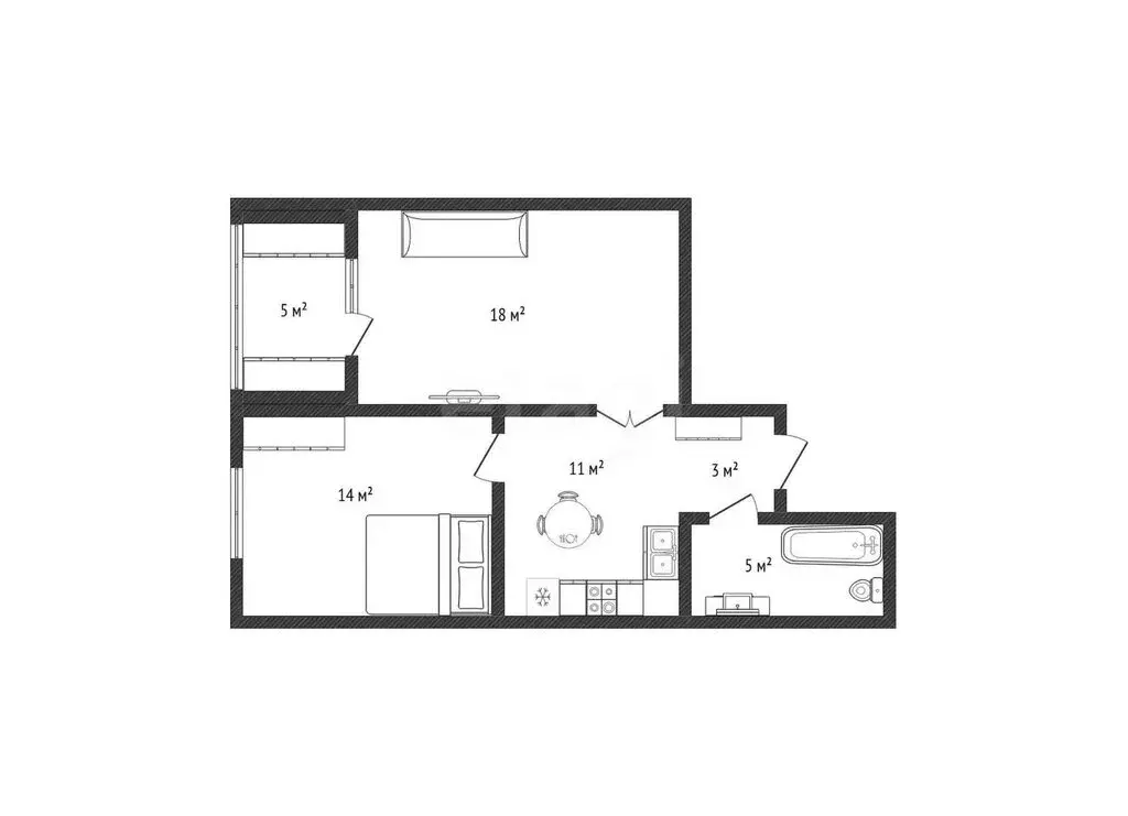 2-комнатная квартира: Махачкала, улица Манташева, 70 (58 м) - Фото 1