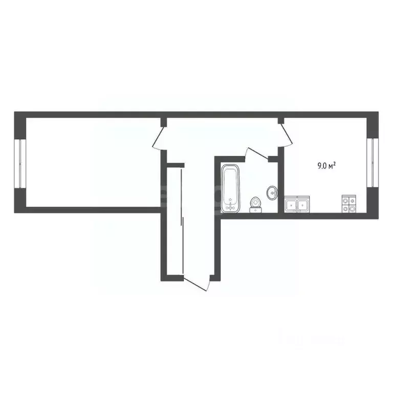 1-к кв. Тюменская область, Тюменский муниципальный округ, с. Горьковка ... - Фото 1