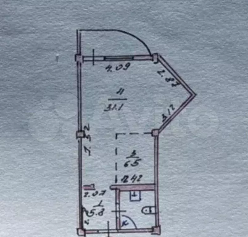 Квартира-студия, 49,5 м, 5/9 эт. - Фото 0