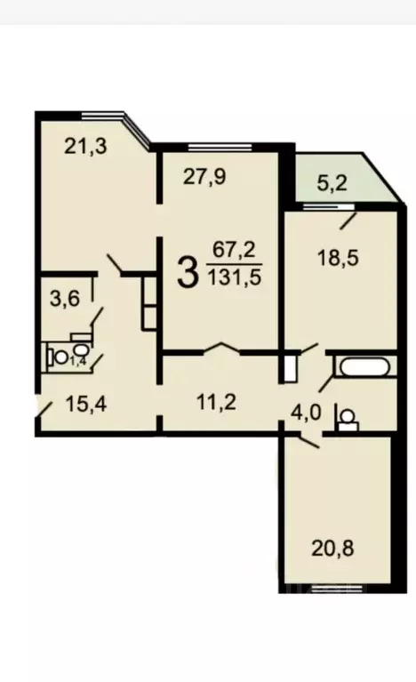 3-к кв. Москва Снежная ул., 19к2 (131.5 м) - Фото 1