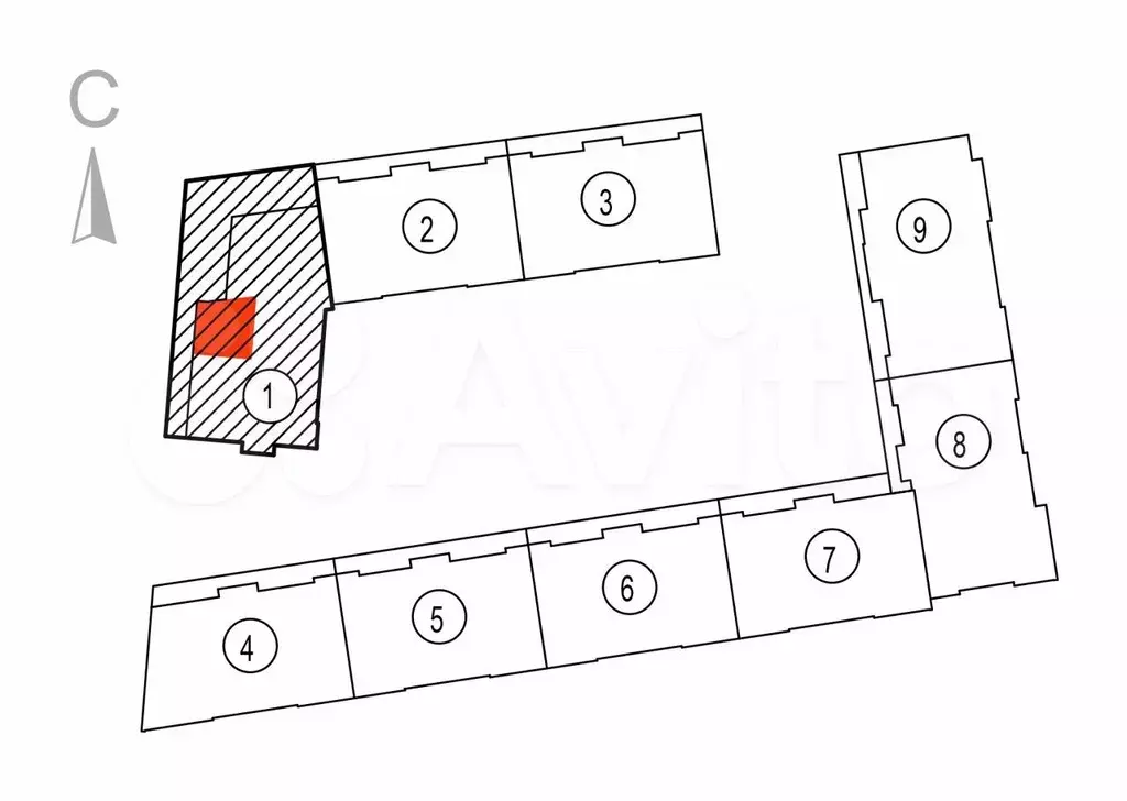 1-к. квартира, 61 м, 2/10 эт. - Фото 1