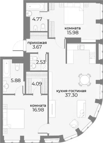 2-к кв. Москва Дружинниковская ул., 15 (94.2 м) - Фото 0