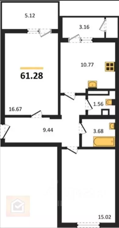 2-к кв. Крым, Евпатория ул. Чапаева, 28Г (61.28 м) - Фото 2