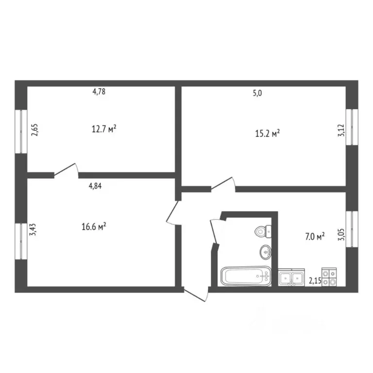3-к кв. Тюменская область, Тюмень Одесская ул., 22а (59.0 м) - Фото 2