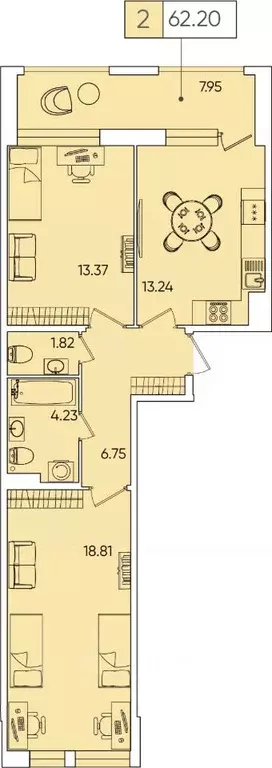 2-к кв. Санкт-Петербург Планерная ул., 87к1 (61.0 м) - Фото 0