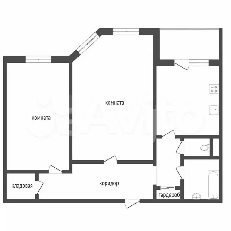 2-к. квартира, 56,5 м, 5/9 эт. - Фото 0
