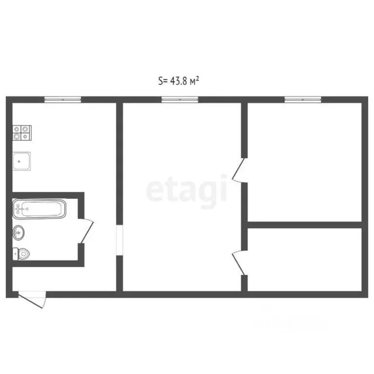 2-к кв. Тульская область, Киреевский район, Шварцевское с/пос, ... - Фото 2