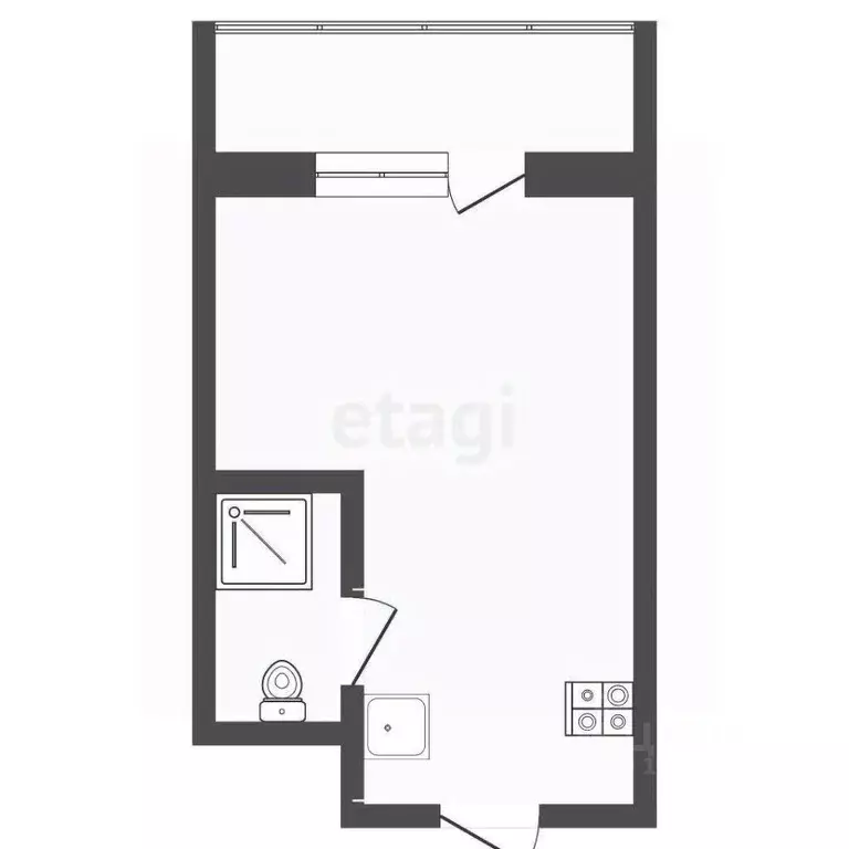 Студия Тюменская область, Тюмень ул. Энергетиков, 60а (17.3 м) - Фото 1