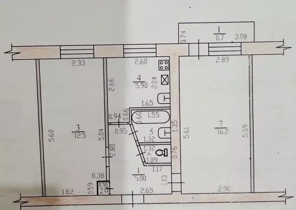 2-к кв. Тамбовская область, Тамбов Степная ул., 78 (43.0 м) - Фото 1