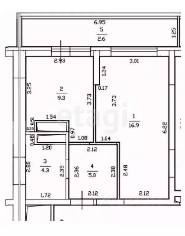 1-к кв. Татарстан, Казань ул. Комиссара Габишева, 16А (35.7 м) - Фото 2