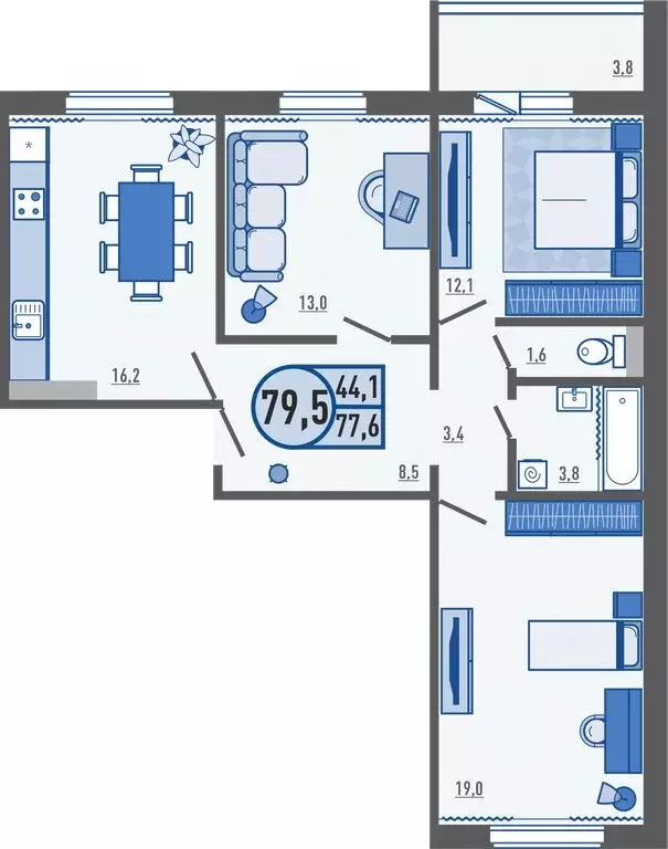 3-комнатная квартира: Орловский муниципальный округ, деревня ... - Фото 1