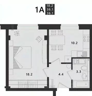 1-к кв. Псковская область, Псковский район, Завеличенская волость, д. ... - Фото 1