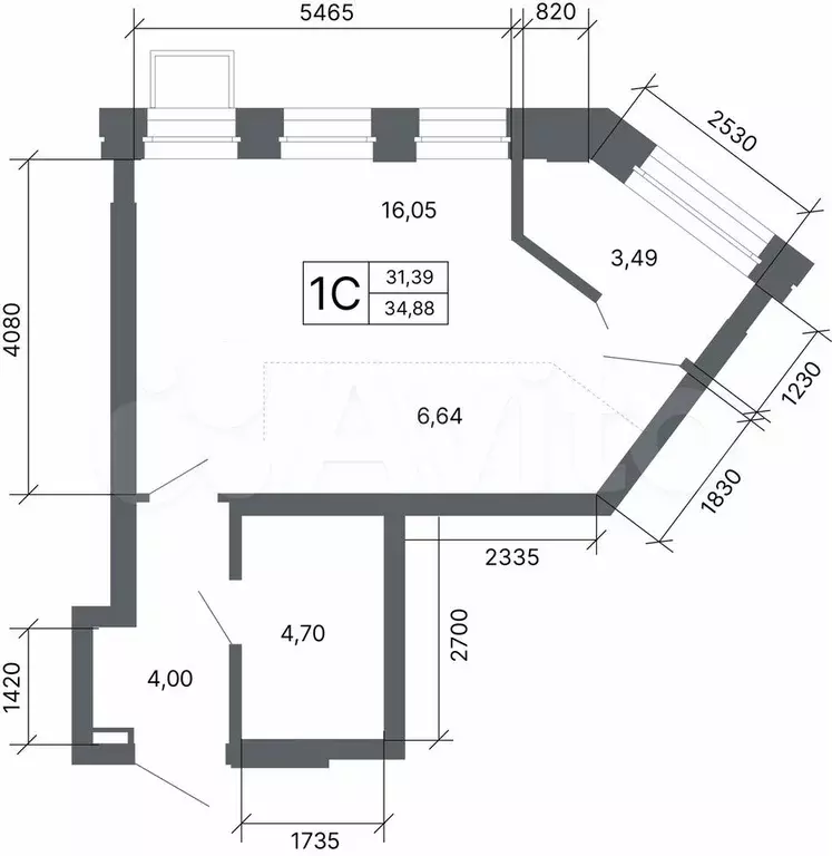 Квартира-студия, 35,6 м, 7/27 эт. - Фото 1