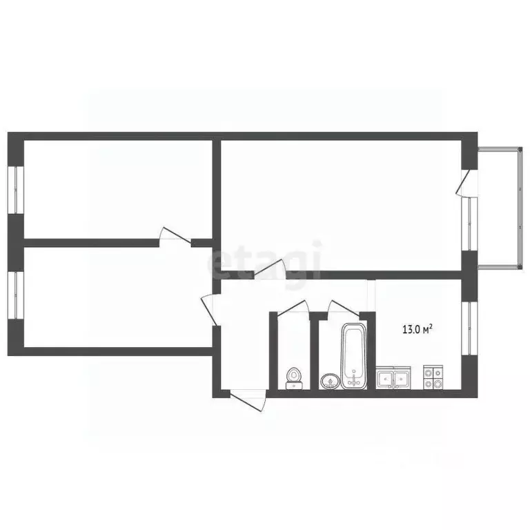 3-к кв. Томская область, Томск ул. Полины Осипенко, 23 (61.0 м) - Фото 2