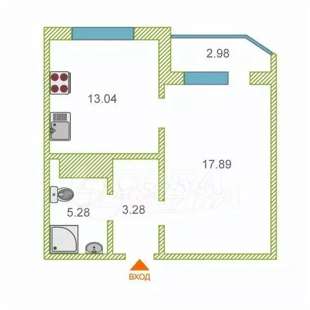 1-к кв. тюменская область, тюмень ул. монтажников, 42б (40.0 м) - Фото 1