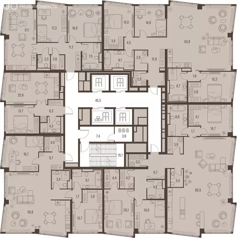 3-комнатная квартира: Москва, Летниковская улица, 11к1 (91.2 м) - Фото 1