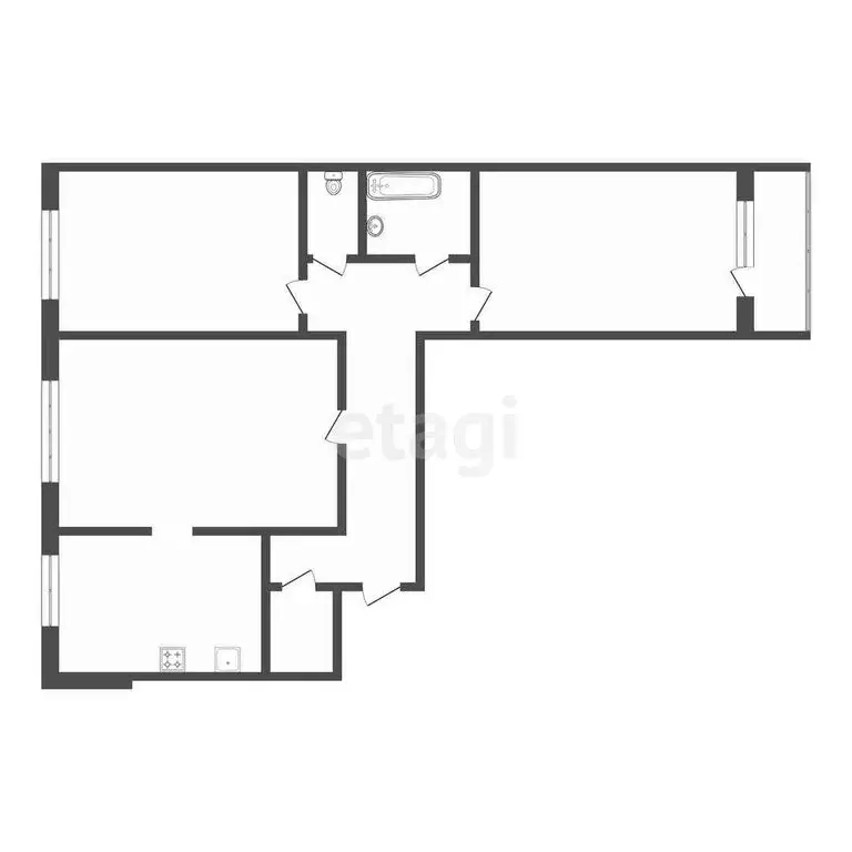 3-комнатная квартира: Тюмень, улица Щербакова, 86А (65.3 м) - Фото 1
