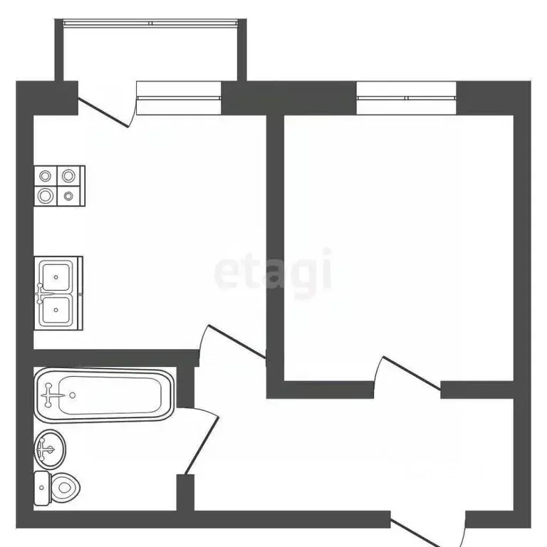 1-к кв. Ростовская область, Таганрог ул. Нестерова, 19 (34.3 м) - Фото 1