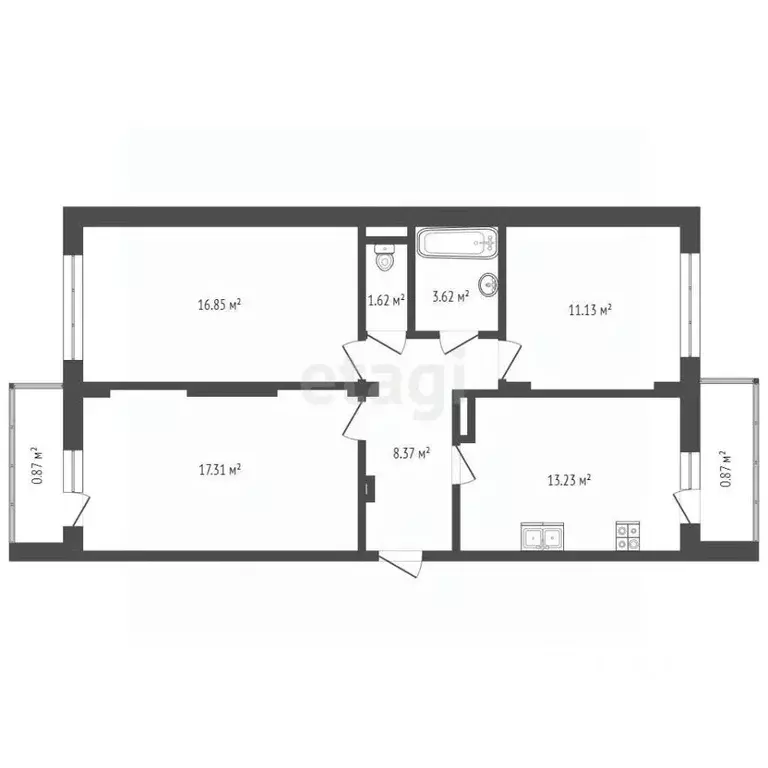 3-к кв. Ярославская область, Ярославль ул. Брагинская, 18к1 (74.0 м) - Фото 1