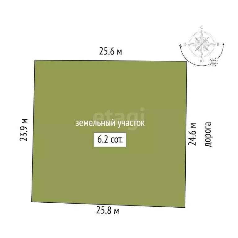 Участок в Симферопольский район (6.15 м) - Фото 1
