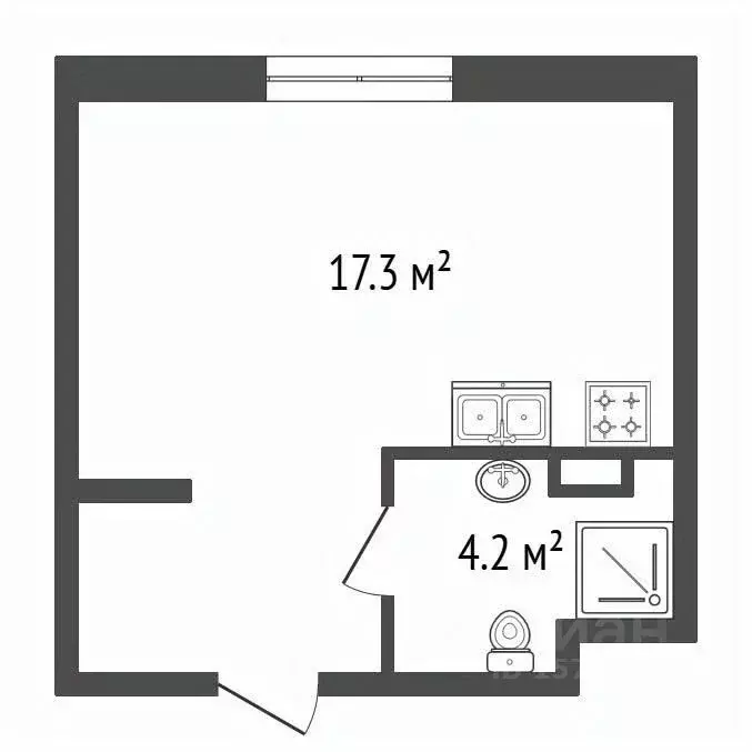 Студия Санкт-Петербург Херсонский проезд, 6 (21.6 м) - Фото 1