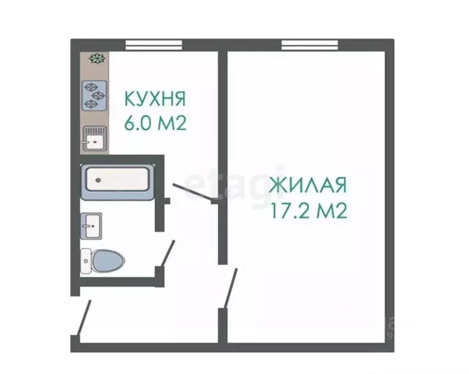 1-к кв. Смоленская область, Смоленск ул. Лавочкина, 44 (31.7 м) - Фото 1