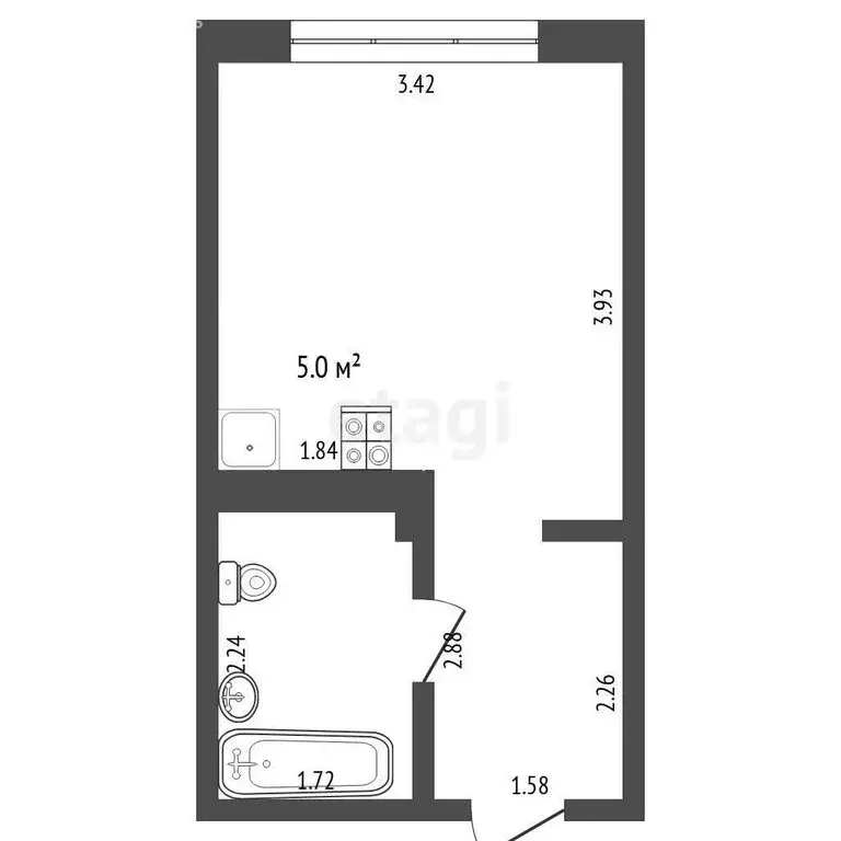 Квартира-студия: Тюмень, улица Андрея Кореневского, 11 (20.2 м) - Фото 1