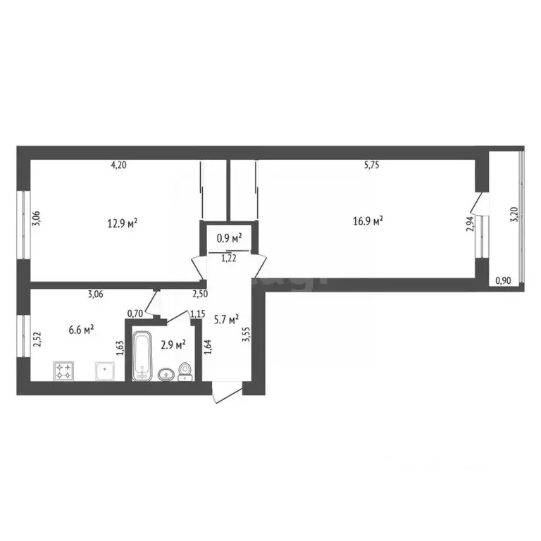 2-к кв. Амурская область, Благовещенск Кузнечная ул., 19/1 (47.9 м) - Фото 1