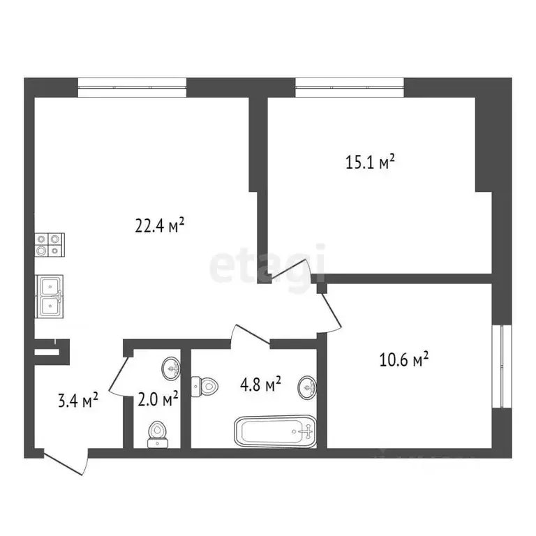 2-к кв. Москва Барклая 6 жилой комплекс, к8 (58.3 м) - Фото 1
