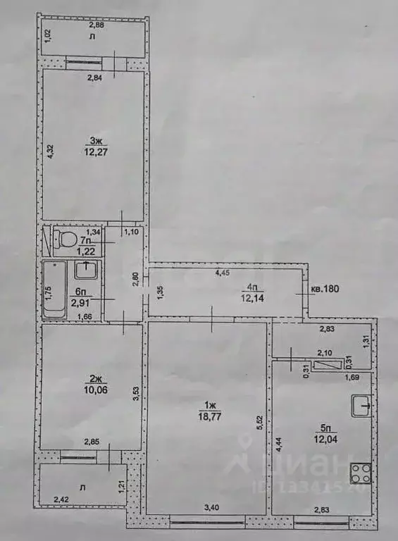 3-к кв. Ульяновская область, Ульяновск бул. Архитекторов, 7 (69.4 м) - Фото 2