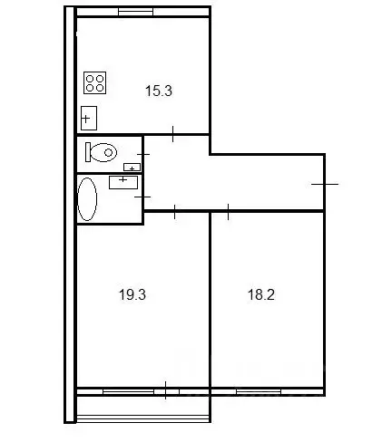 2-к кв. Санкт-Петербург проезд Дизельный, 11к3 (67.7 м) - Фото 2