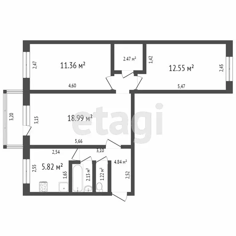 3-комнатная квартира: Ульяновск, улица Минаева, 18 (59.7 м) - Фото 0