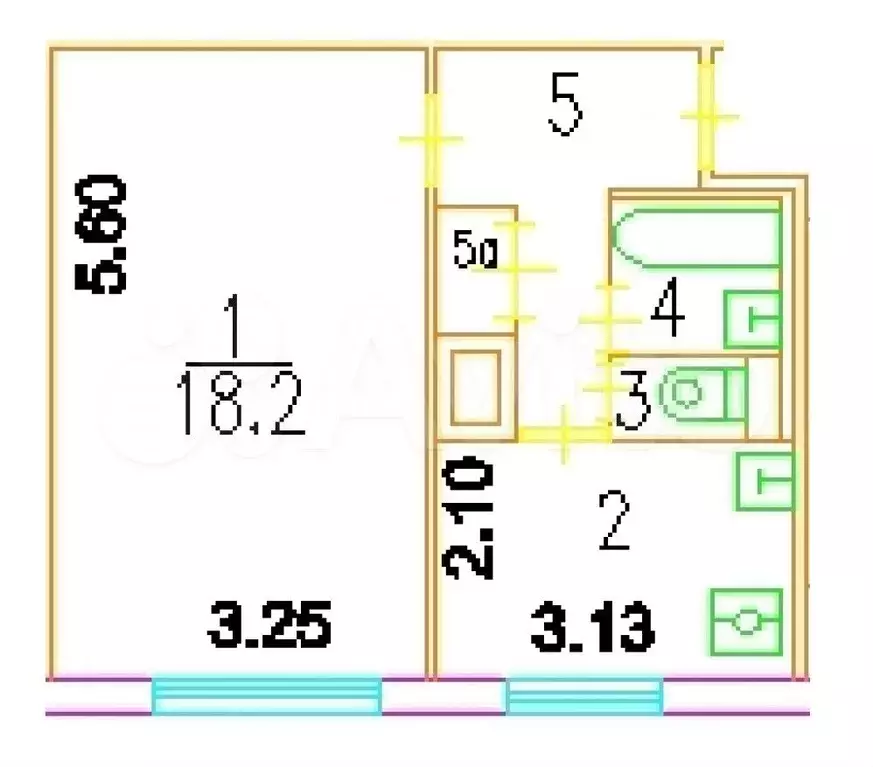 1-к. квартира, 33 м, 7/9 эт. - Фото 0