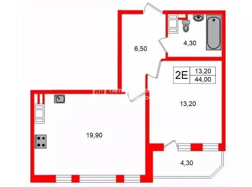 1-к кв. Санкт-Петербург Кондратьевский просп., 68к4 (44.0 м) - Фото 2