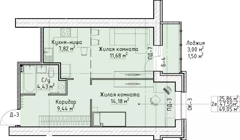 2-к кв. Кировская область, Киров Красный Химик мкр,  (49.05 м) - Фото 0