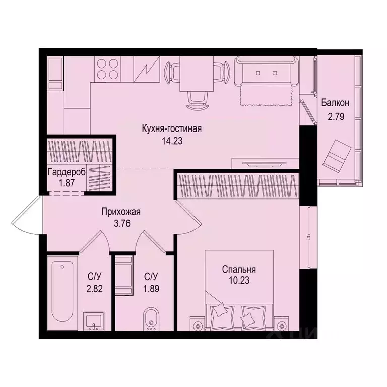 1-к кв. Ленинградская область, Всеволожский район, Заневское городское ... - Фото 0