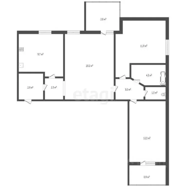 3-к кв. Брянская область, Брянск ул. Фокина, 90 (68.3 м) - Фото 1