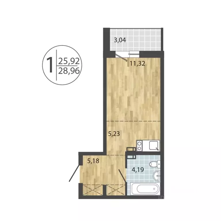 1-к кв. Иркутская область, Иркутск Лермонтов парк жилой комплекс ... - Фото 1