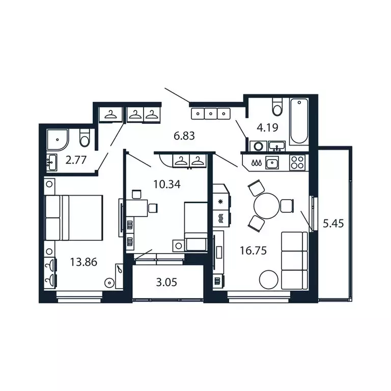 2-комнатная квартира: городской посёлок Новоселье, ЖК Полис Новоселье ... - Фото 1