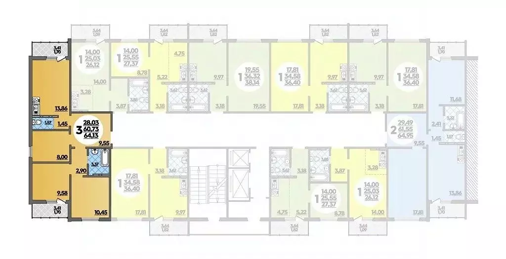 3-к кв. Ростовская область, Ростов-на-Дону ул. Костенко, 12 (64.13 м) - Фото 1