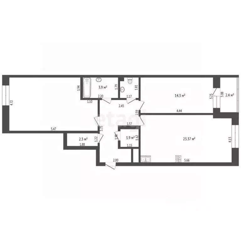 2-к кв. Тюменская область, Тюмень ул. Фармана Салманова, 12 (82.1 м) - Фото 2