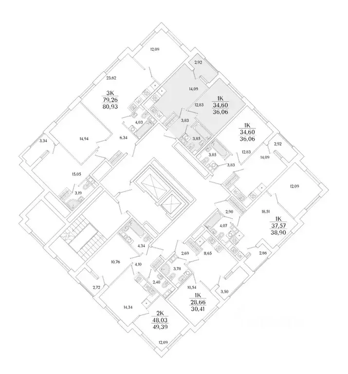 1-к кв. Санкт-Петербург Гранат жилой комплекс (36.06 м) - Фото 2