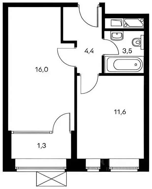 1-к кв. Москва Большая Филевская ул., 3к4 (38.0 м) - Фото 2