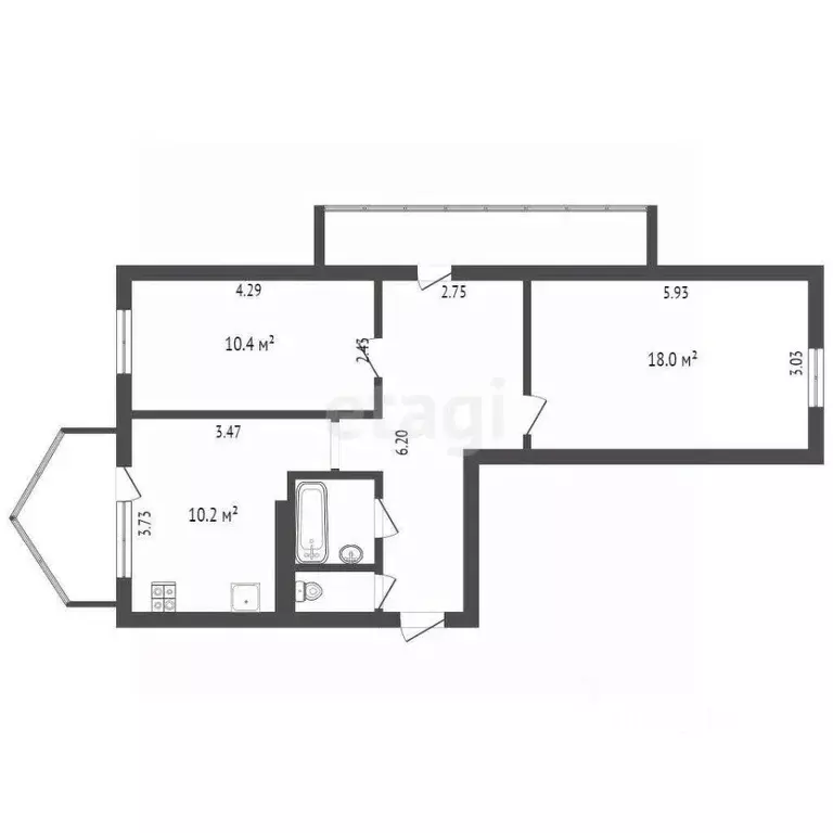 2-к кв. Белгородская область, Белгородский район, пос. Майский Садовая ... - Фото 2